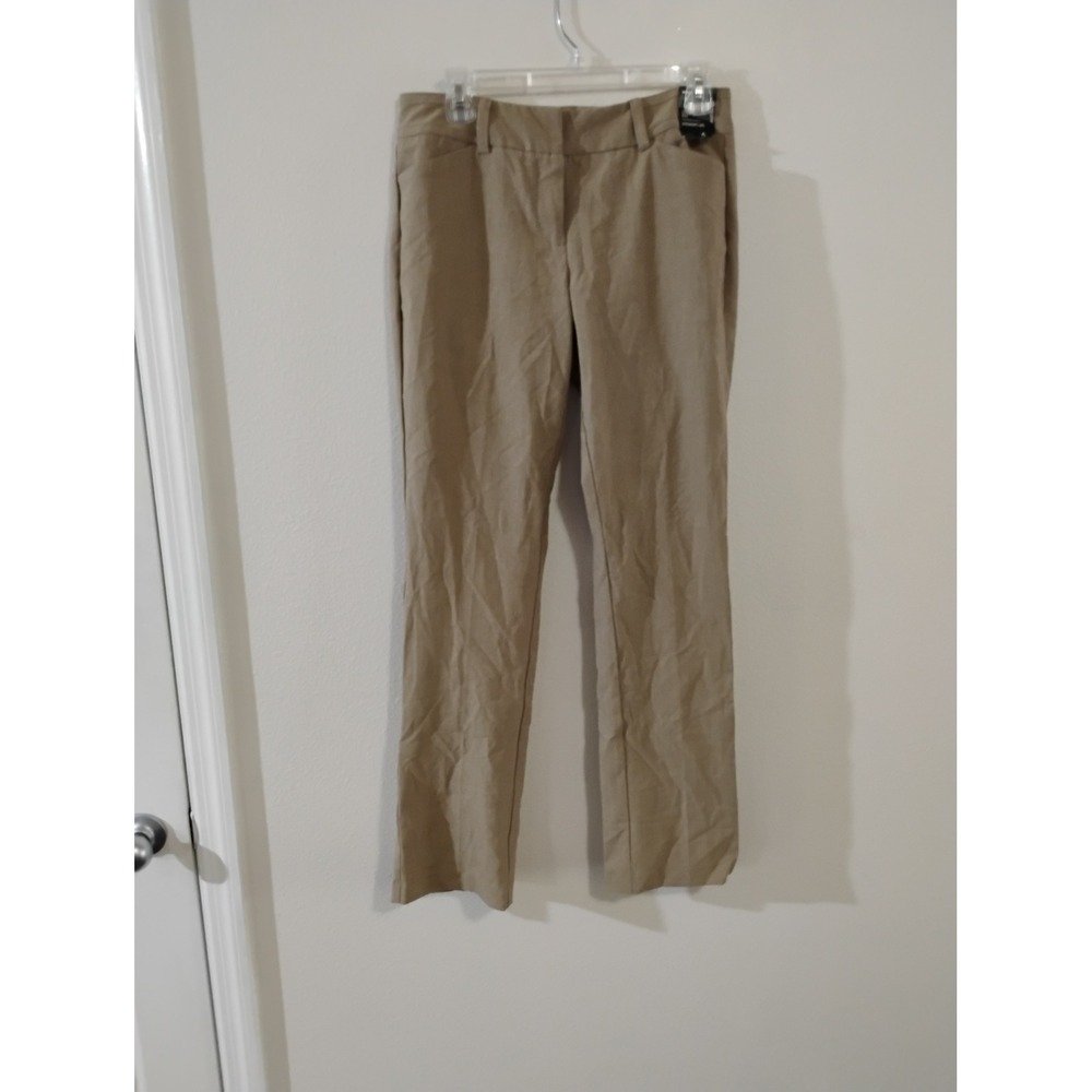 New York & Company 7th Avenue Khaki Straight Leg Dress Pants Tan Size 4 Average
